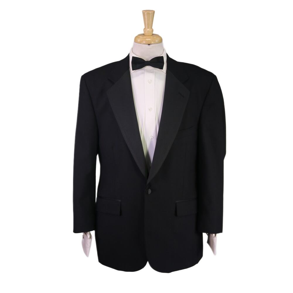 Brooks Brothers Black 1-Btn Notch Lapel Tuxedo Formal Blazer Jacket 42S